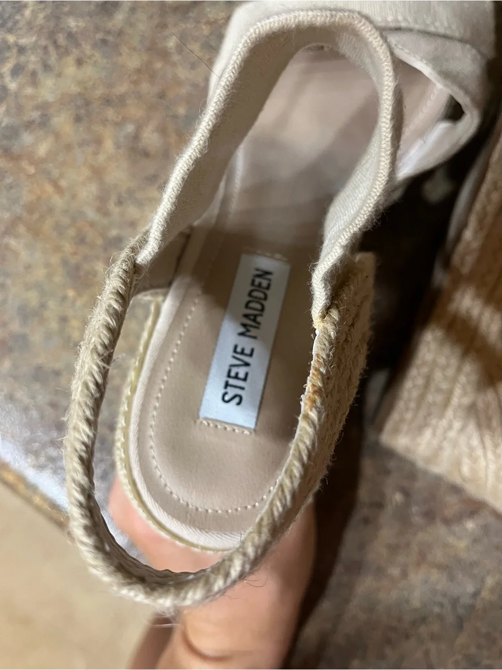 Steve Madden Espadrille Wedge Sandals Women Sz 6 Cream Natural Boho Summer